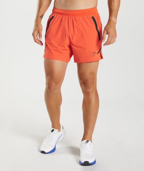 Men's Gymshark Apex 5" Perform Shorts Orange | NZ 0SXYKA